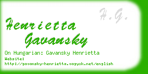henrietta gavansky business card